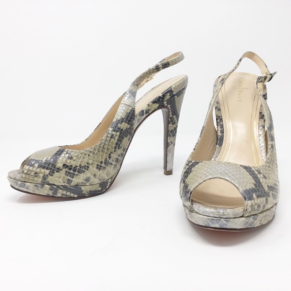 Cole Haan Shoes - Cole Haan Nike Air snake print sling back heels.